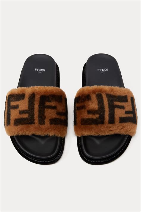 fendi fur slipper|Fendi fluffy slippers.